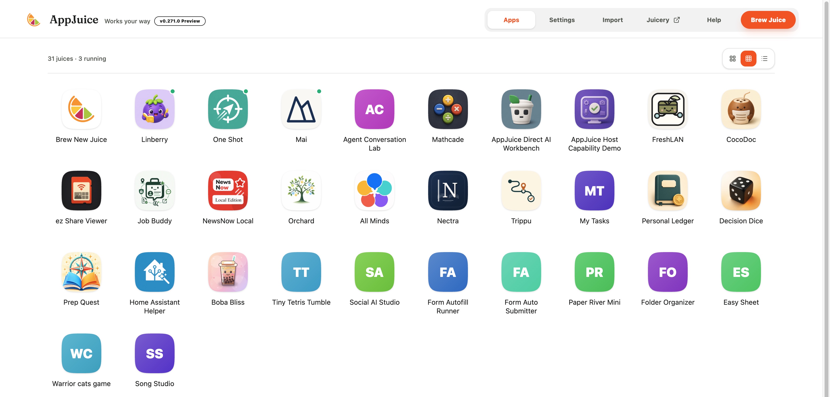 AppJuice desktop app in Compact view